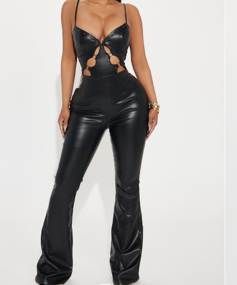 Faux Leather Jumpsuit